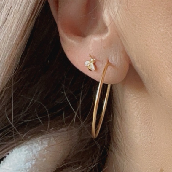 14k Gold Vermeil Endless Classic Hoops 30mm - Picture 3 of 7